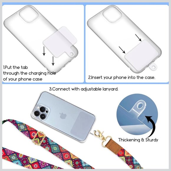 Crossbody Phone Lanyard - Bohemian Print - Picture 6 of 7